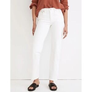 Madewell The Perfect Vintage‎ Straight Jean White Denim Mid Rise W33 NWT $128
